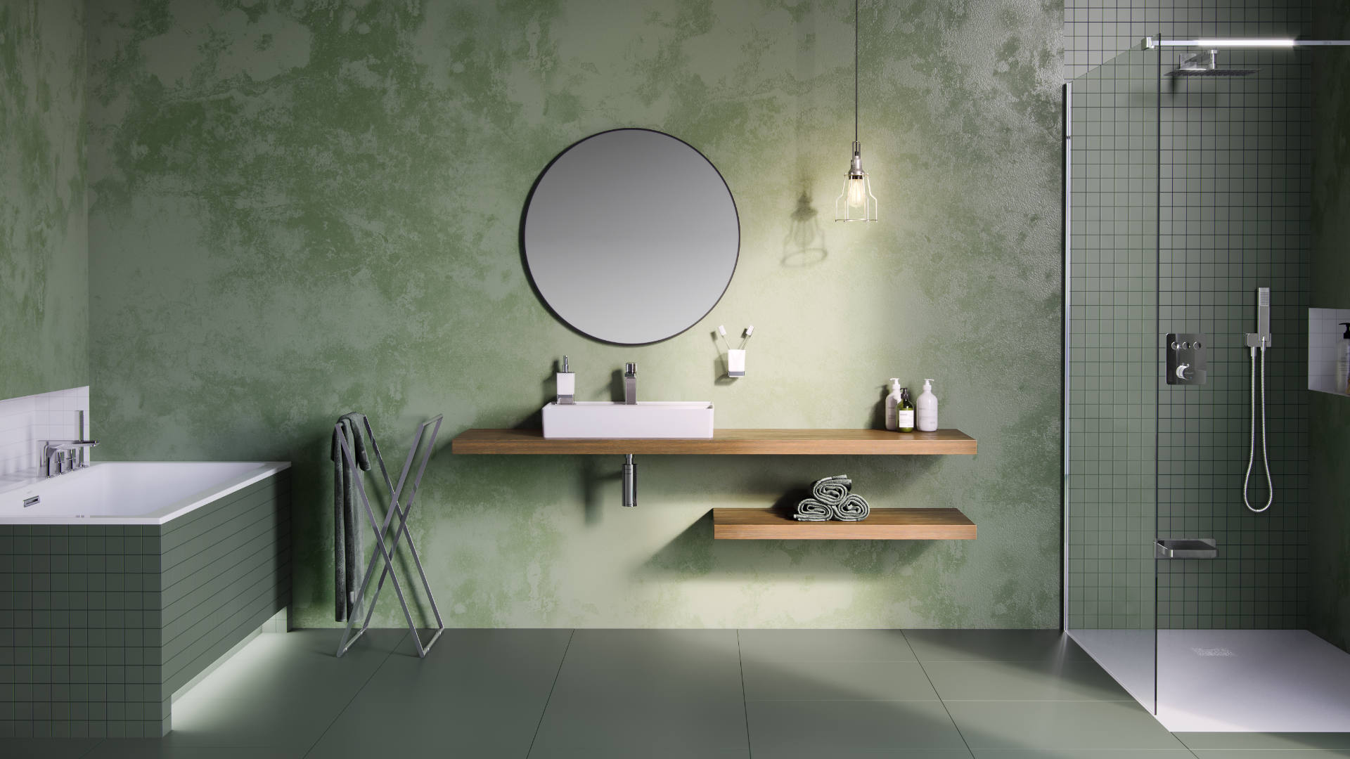 Virro Lustro Okrągłe 80cm Czarny Mat