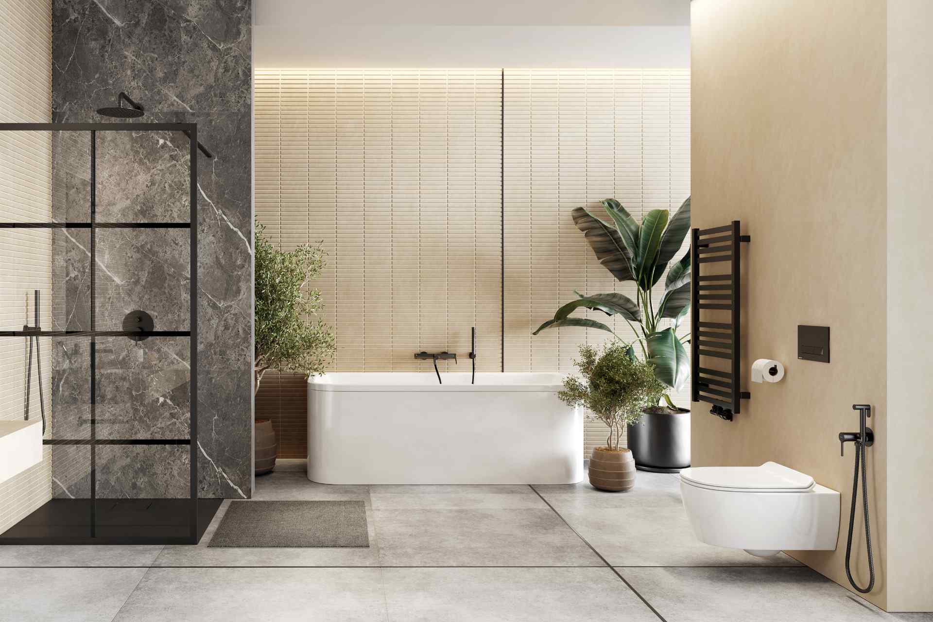 Horos grzejnik łazienkowy 96x50 Excellent czarny soft wanna Arana