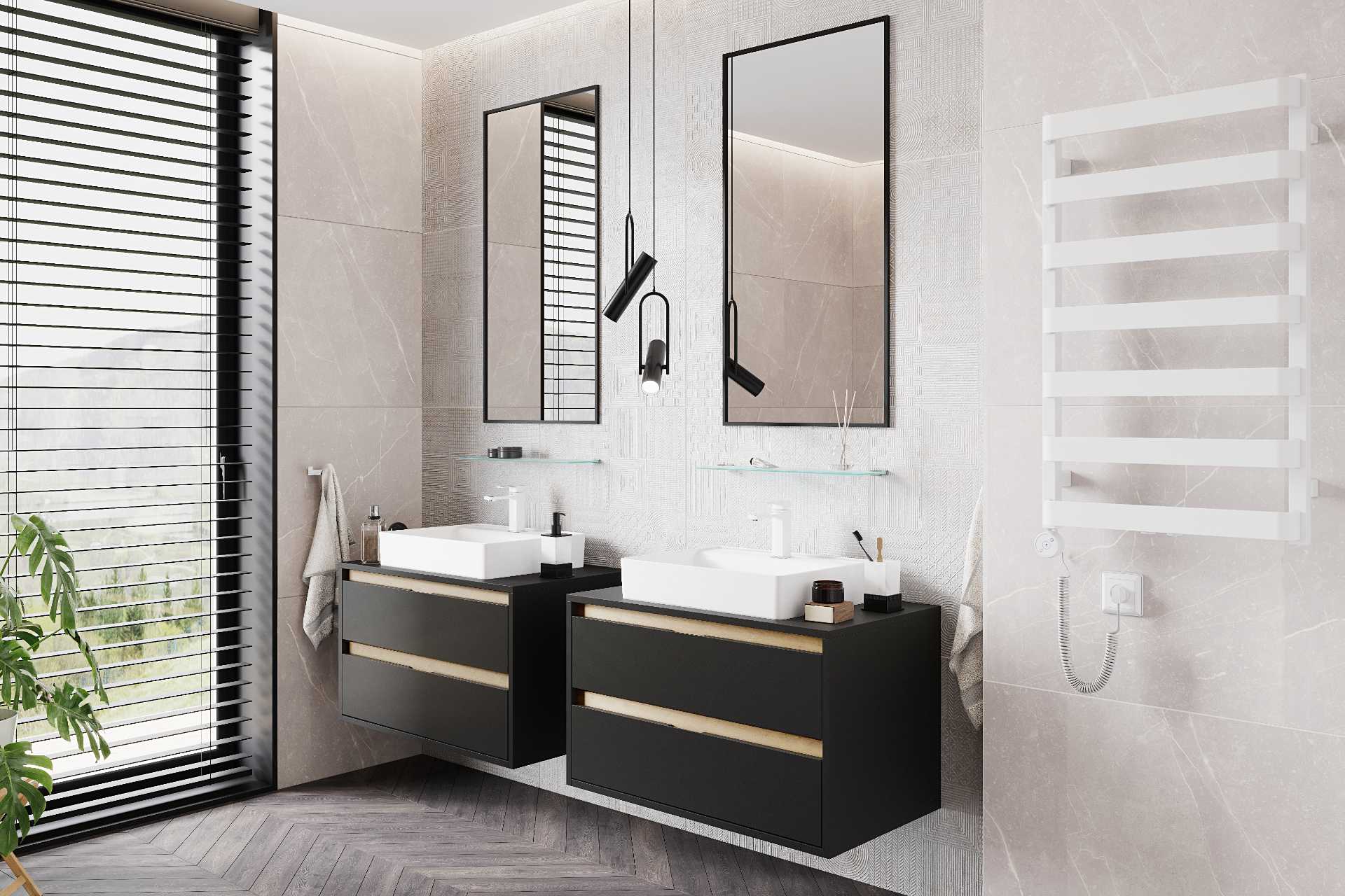 Meteor grzejnik łazienkowy 85x50 Excellent biały meble Tuto