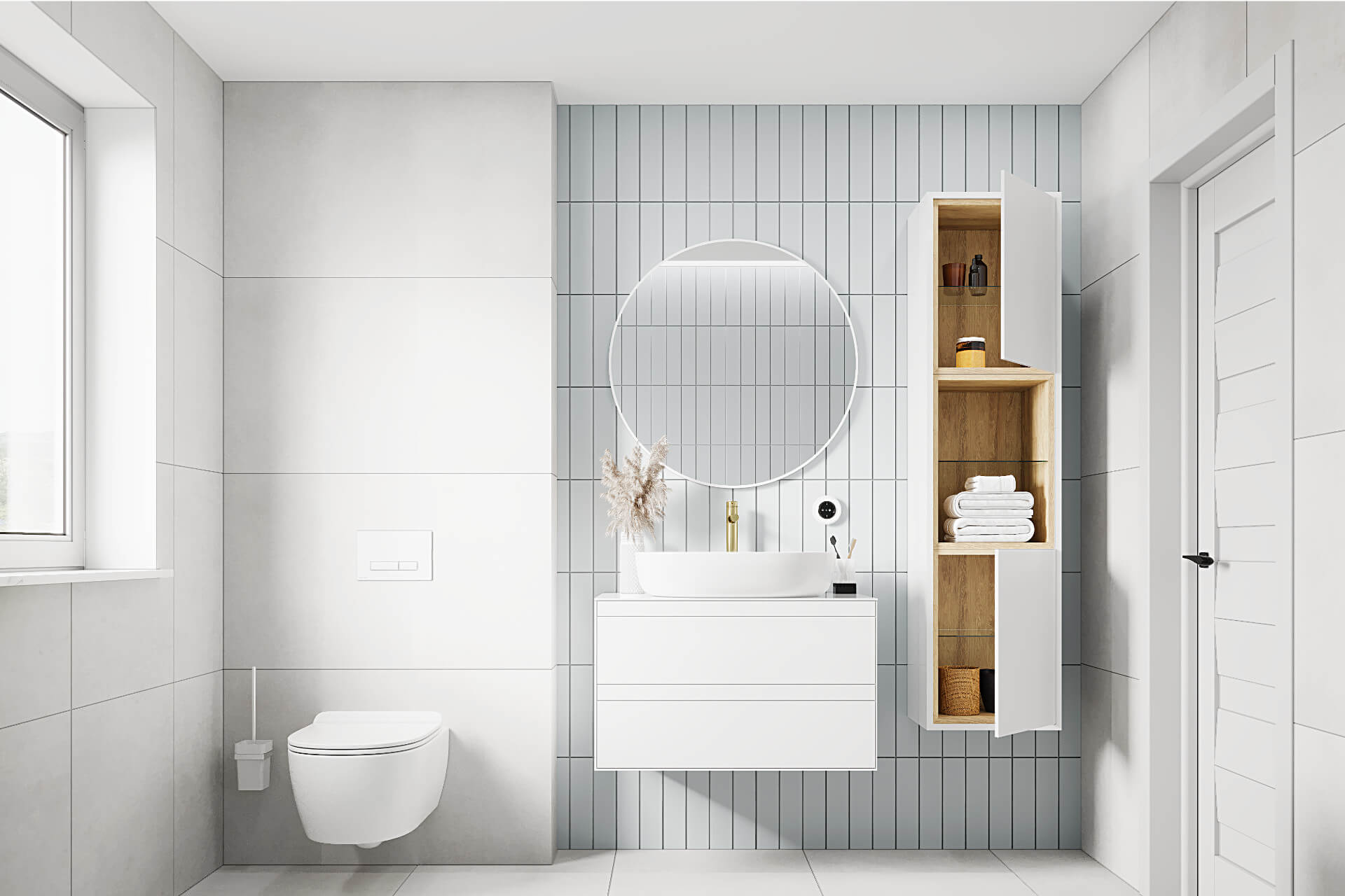 Virro lustro łazienkowe 60 cm okrągłe, biały mat