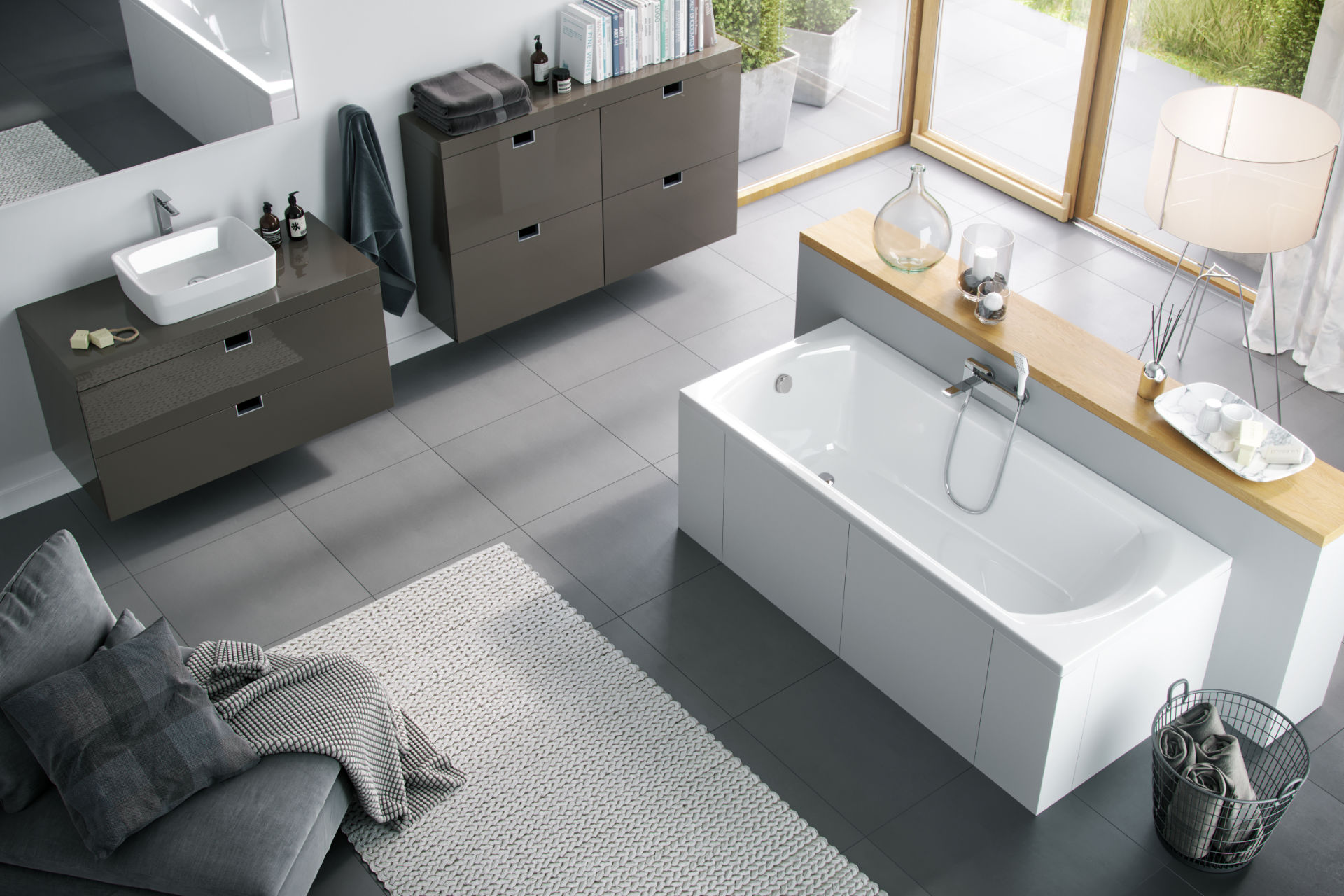 Wanna prostokątna Lamia Slim 170x75