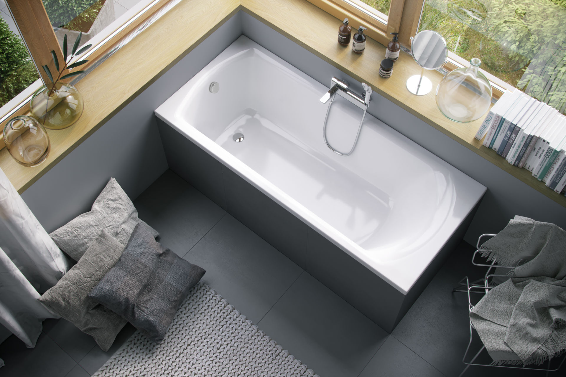 Wanna prostokątna Lamia Slim 170x75 od góry