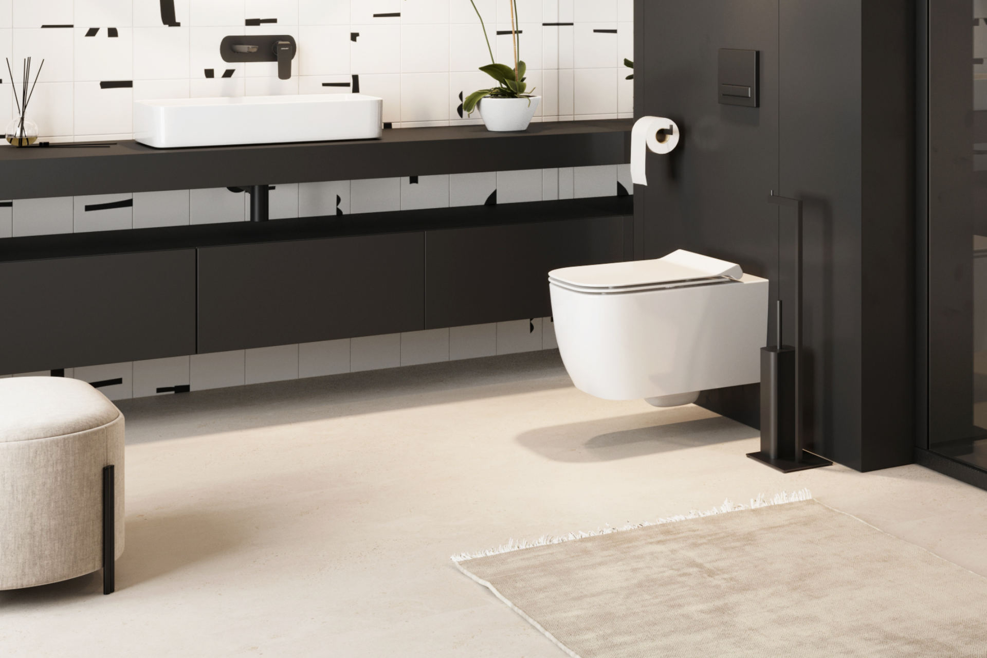 Doto S 49 D deska sedesowa wolnoopadająca slim Excellent czarne akcesoria