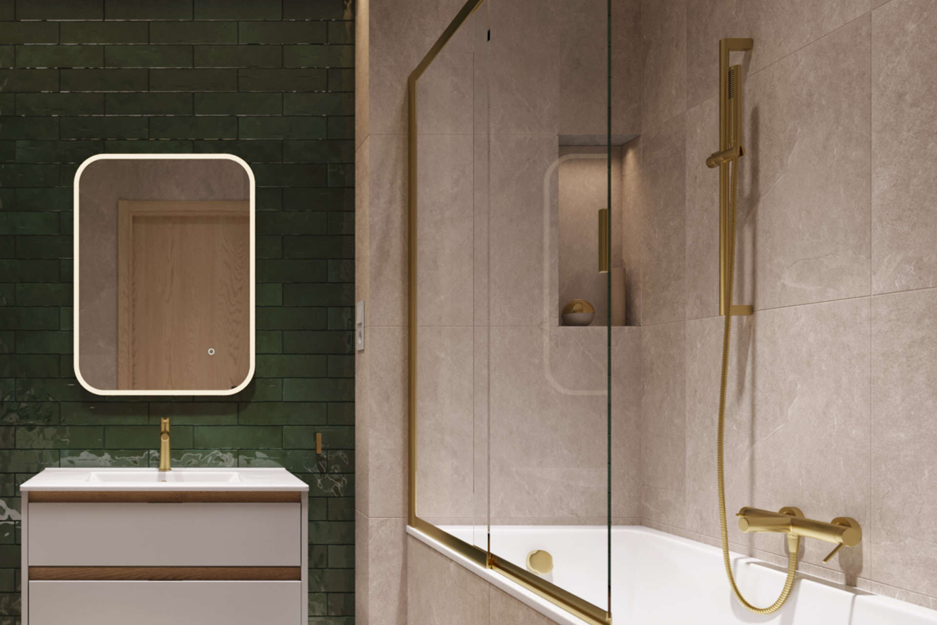 Drążek prysznicowy z uchwytem na słuchawkę prysznicową, 70 cm, złoty szczotkowany