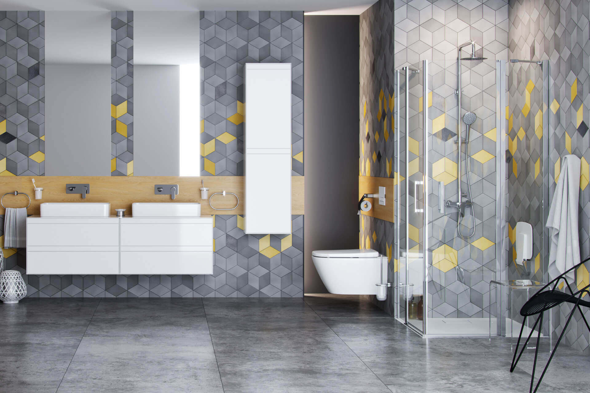 Mazo kabina narożna 100x100 cm, drzwi wahadłowe podwójne, powłoka Clean Control, chrom