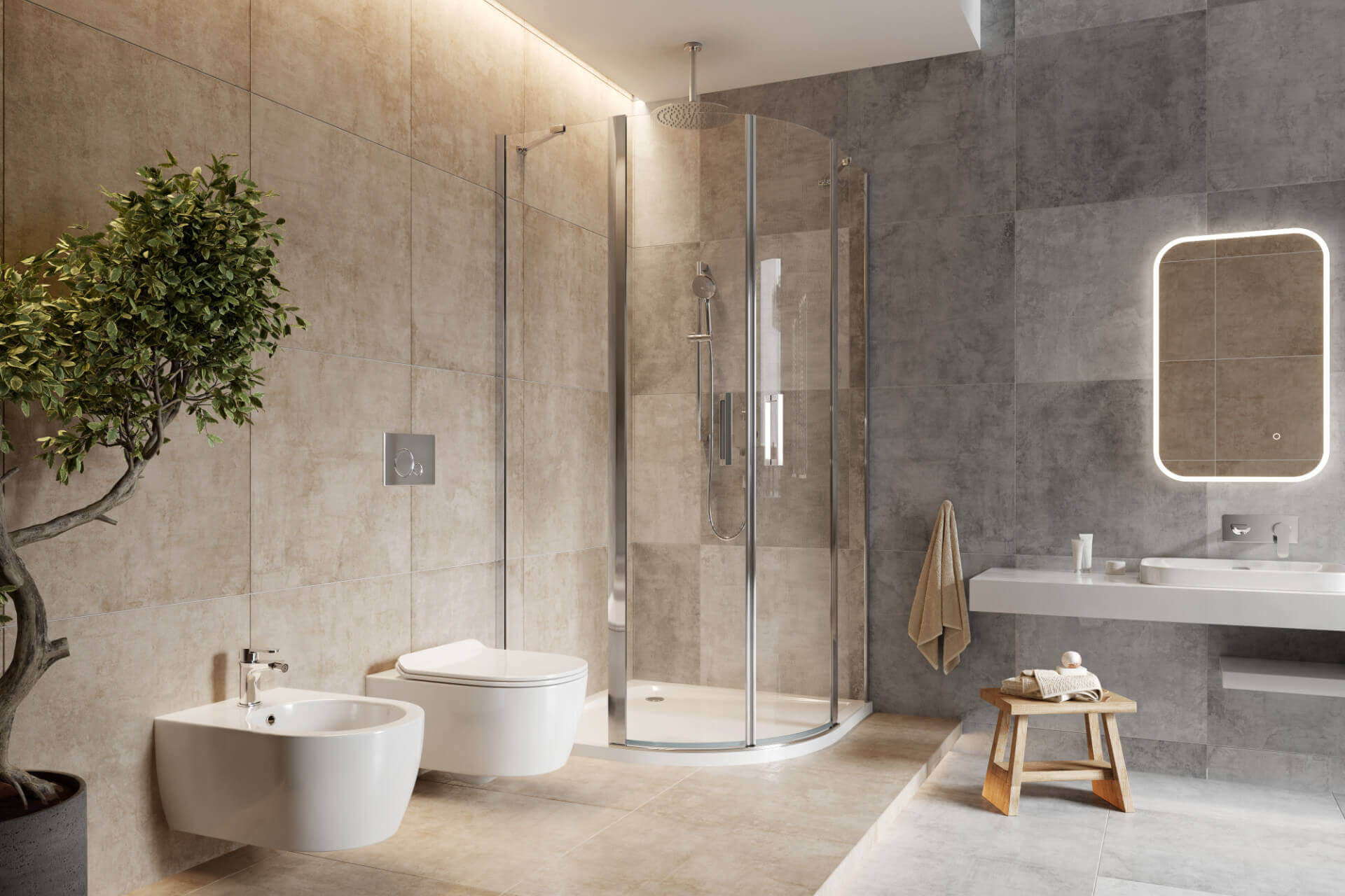 Mazo kabina półokrągła 90x90 cm, drzwi