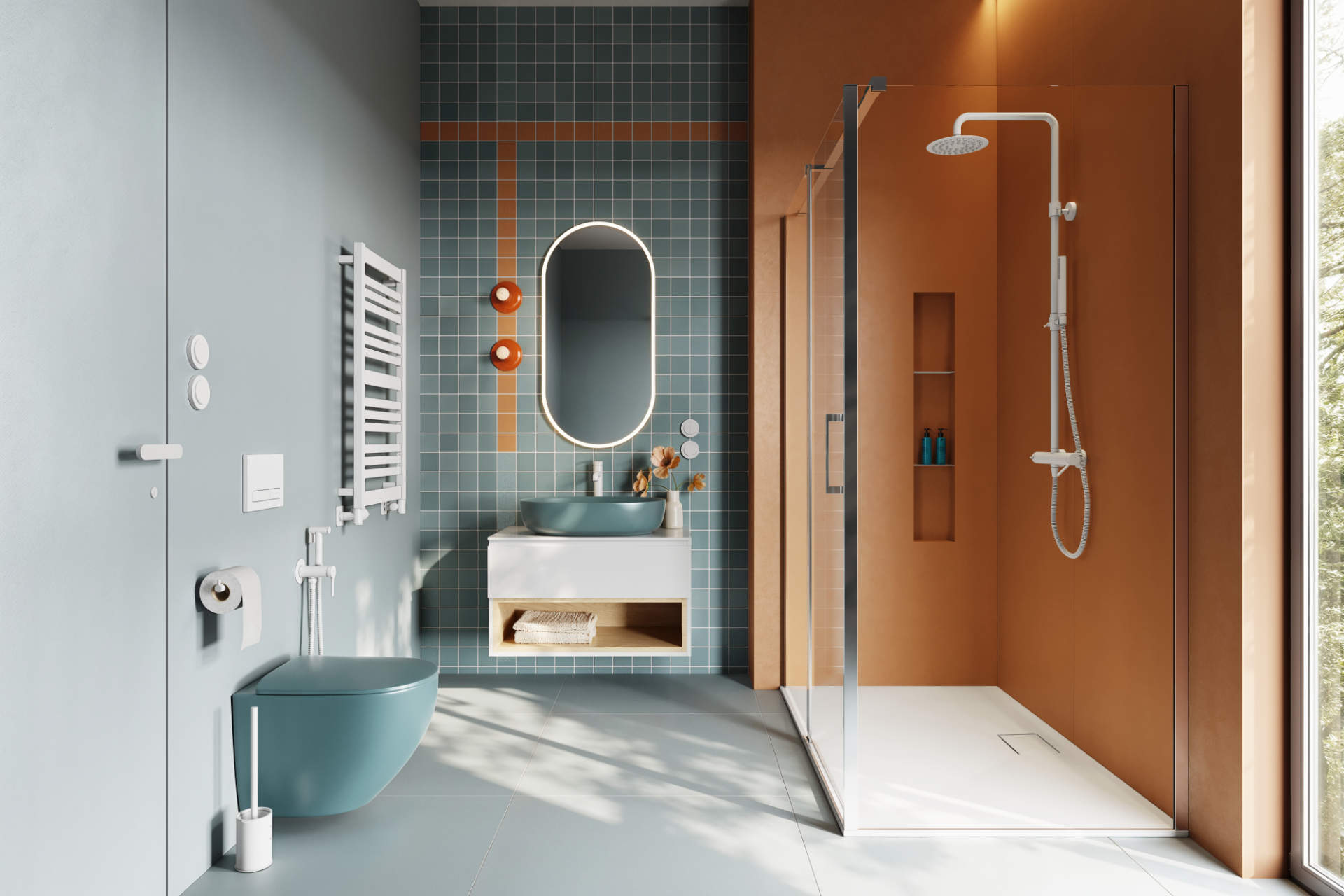 PI Zestaw prysznicowy Rain, Biały