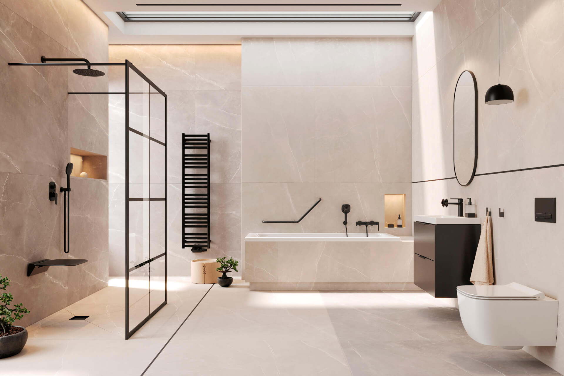 Volaro 2.0 zestaw zintegrowany termostat grzejnikowy prawy, czarny mat