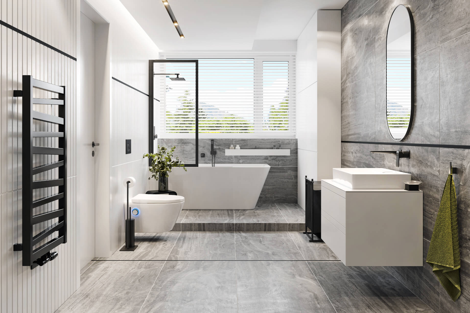 Volaro 2.0 zestaw zintegrowany termostat grzejnikowy prawy, czarny mat