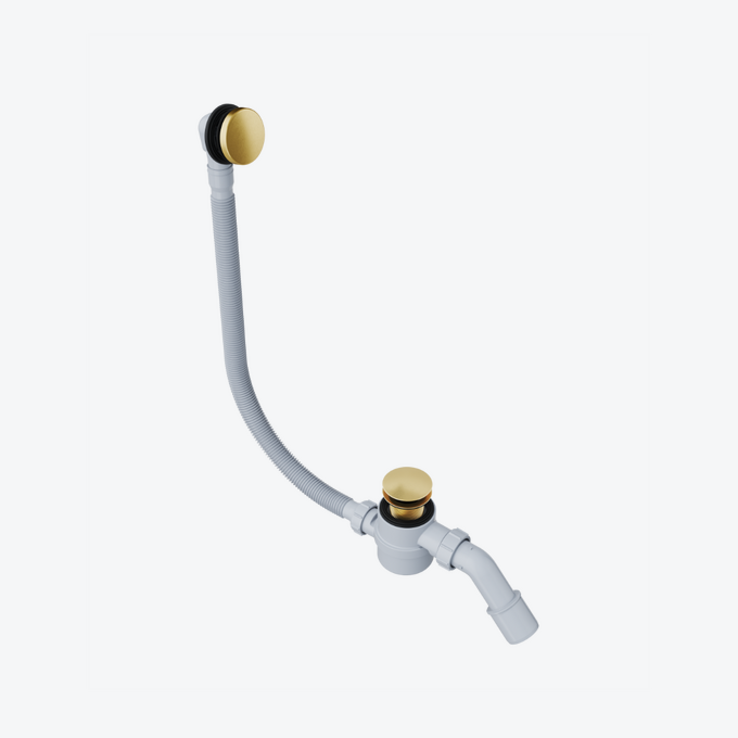 Moli Syfon wannowy z przelewem, złoty szczotkowany