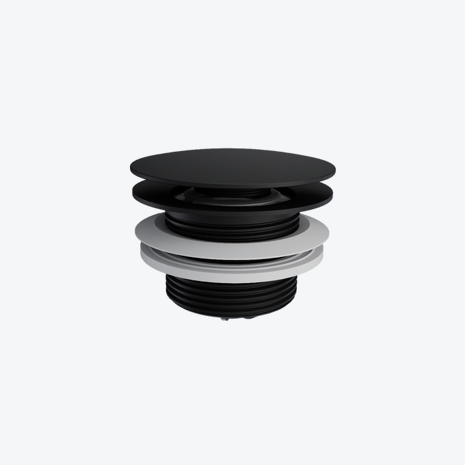 Korek klik-klak do wanien wolnostojących czyszczony od góry, czarny mat