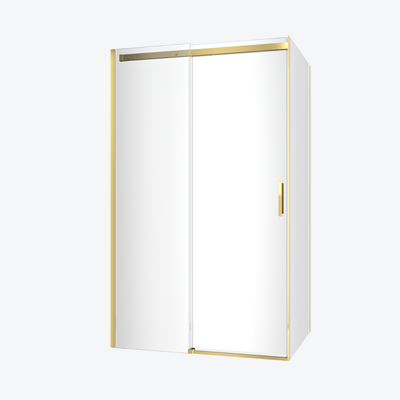 Rols kabina narożna 120x80 cm z drzwiami przesuwnymi 120 cm, powłoka Clean Control, złoty połysk