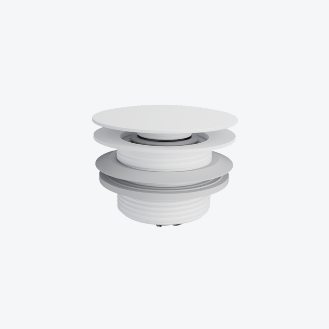 Korek klik-klak do wanien wolnostojących czyszczony od góry, biały połysk