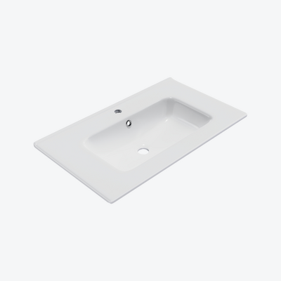 Pik furniture washbasin 81x46.5 cm rectangular with tap hole, white gloss