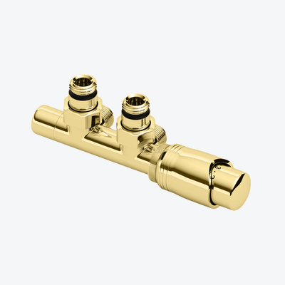 Volaro 2.0 zestaw zintegrowany termostat grzejnikowy prawy, złoty połysk