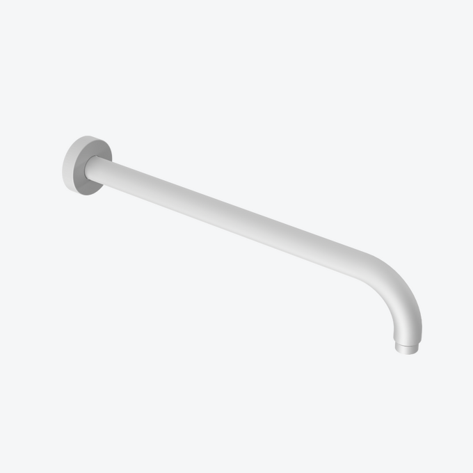 Ramię prysznicowe ścienne 40 cm okrągłe, biały mat