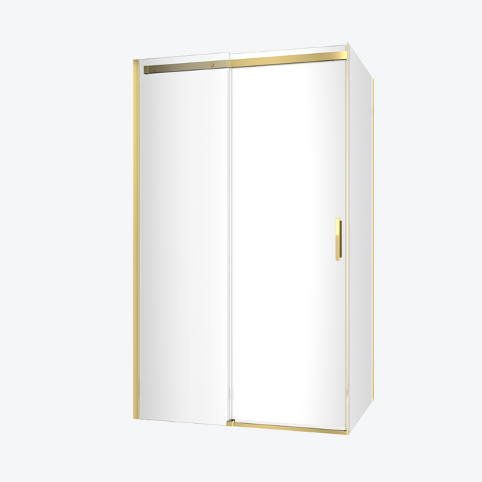 Rols kabina narożna 120x90 cm z drzwiami przesuwnymi 120 cm, powłoka Clean Control, złoty połysk