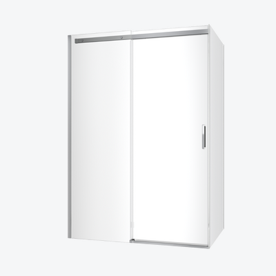 Rols kabina narożna 140x100cm z drzwiami przesuwnymi 140 cm, powłoka Clean Control, chrom