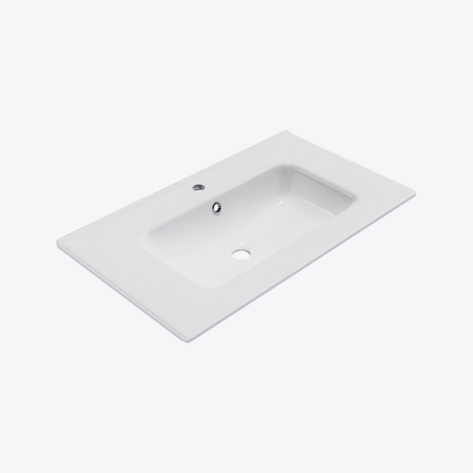 Pik furniture washbasin 81x46.5 cm rectangular with tap hole, white gloss