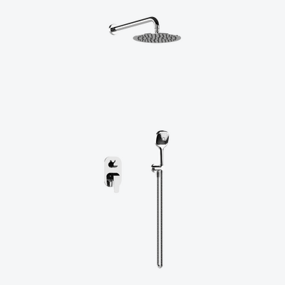 Clever 2.0 zestaw prysznicowo-wannowy podtynkowy z deszczownicą 25 cm, 2 funkcyjny, chrom