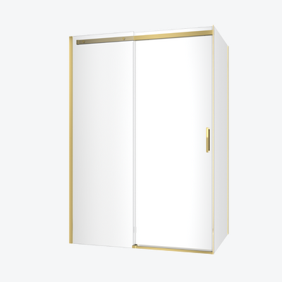 Rols kabina narożna 140x90 cm z drzwiami przesuwnymi 140 cm, powłoka Clean Control, złoty połysk