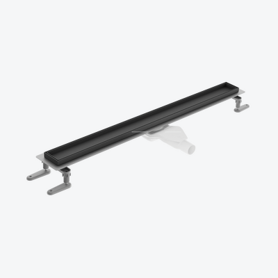 Stilio odpływ liniowy 60 cm z kołnierzem ruszt do wypełnienia płytką, czarny mat