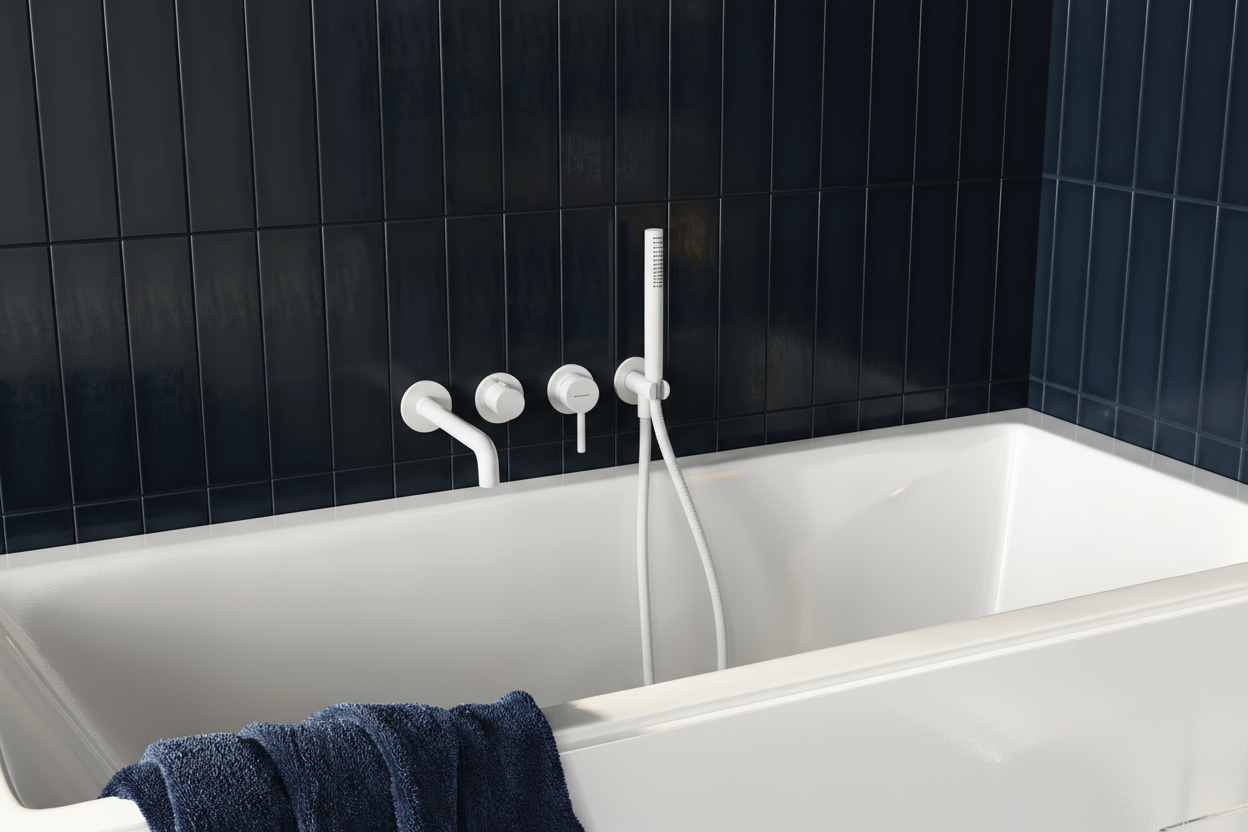 Delta PI wylewka wannowa ścienna, biały mat