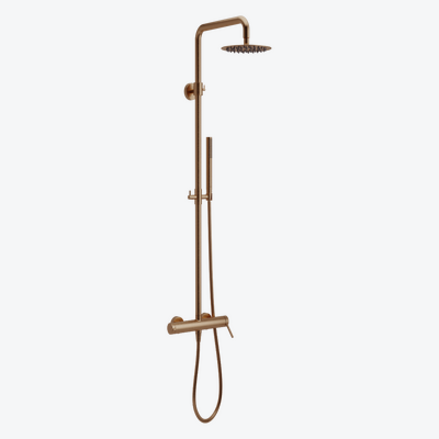 PI zestaw prysznicowy ścienny z deszczownicą 25 cm, miedziany szczotkowany
