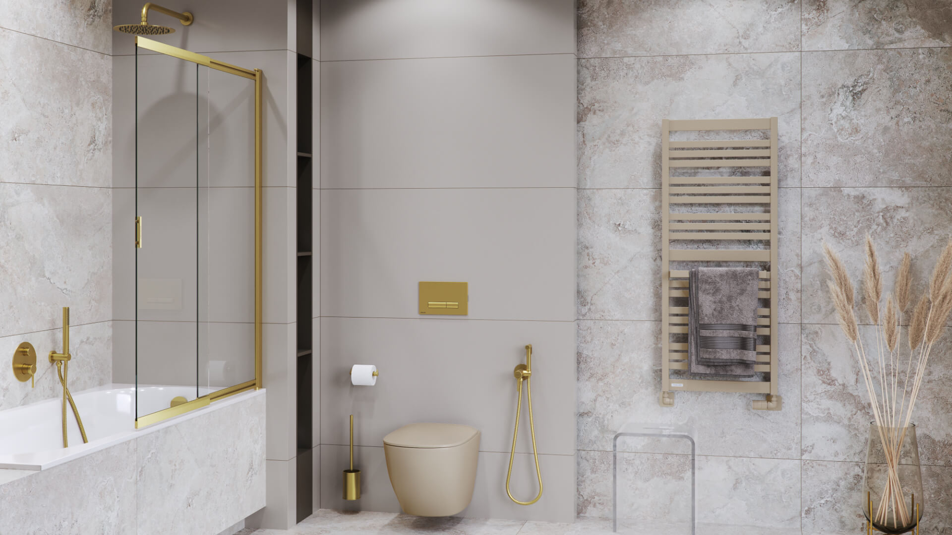 Conti grzejnik łazienkowy 121x50 cm, cappuccino