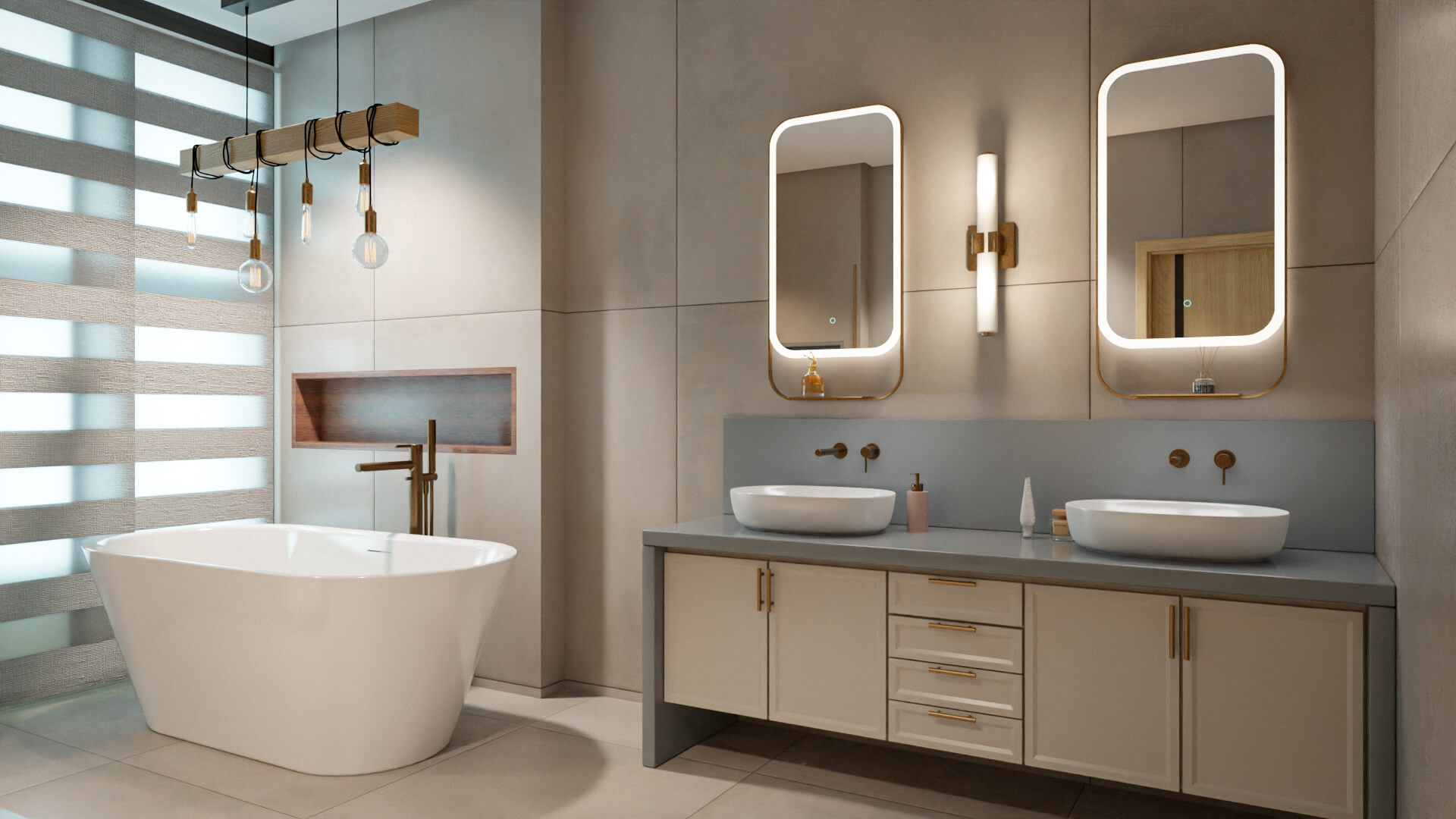 Mila Light lustro łazienkowe 100x50 cm z półką, oświetlenie LED mata grzewcza, miedziany szczotkowany