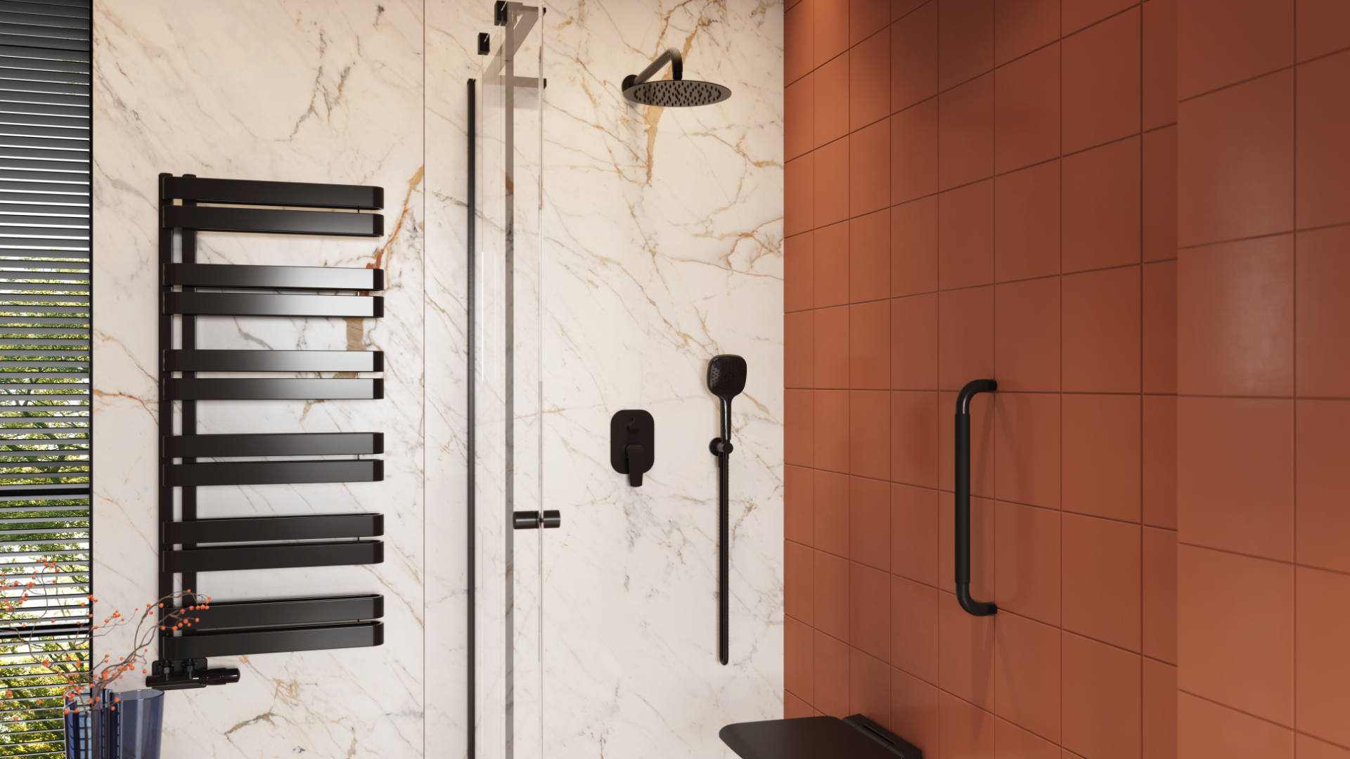 Clever 2.0 bateria prysznicowo-wannowa podtynkowa, czarny soft