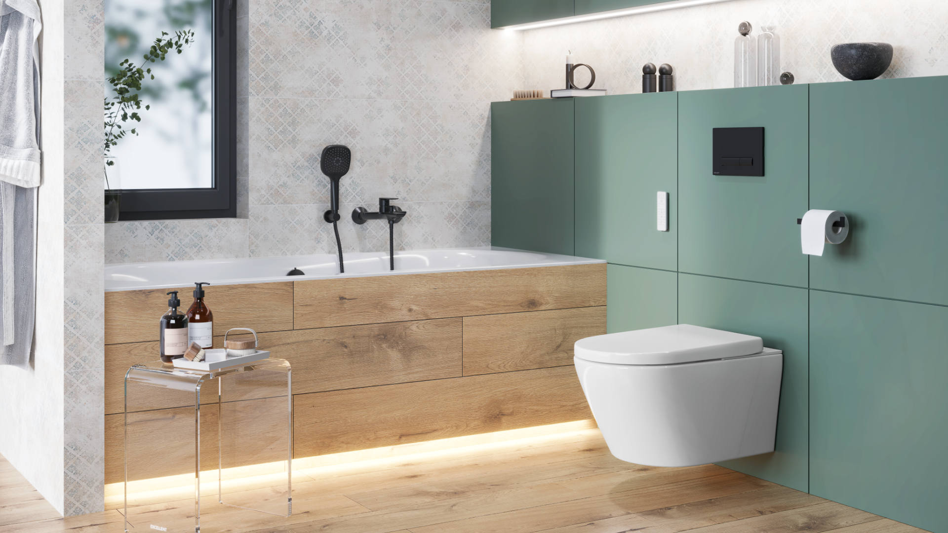 Glad bateria wannowo-prysznicowa, czarny