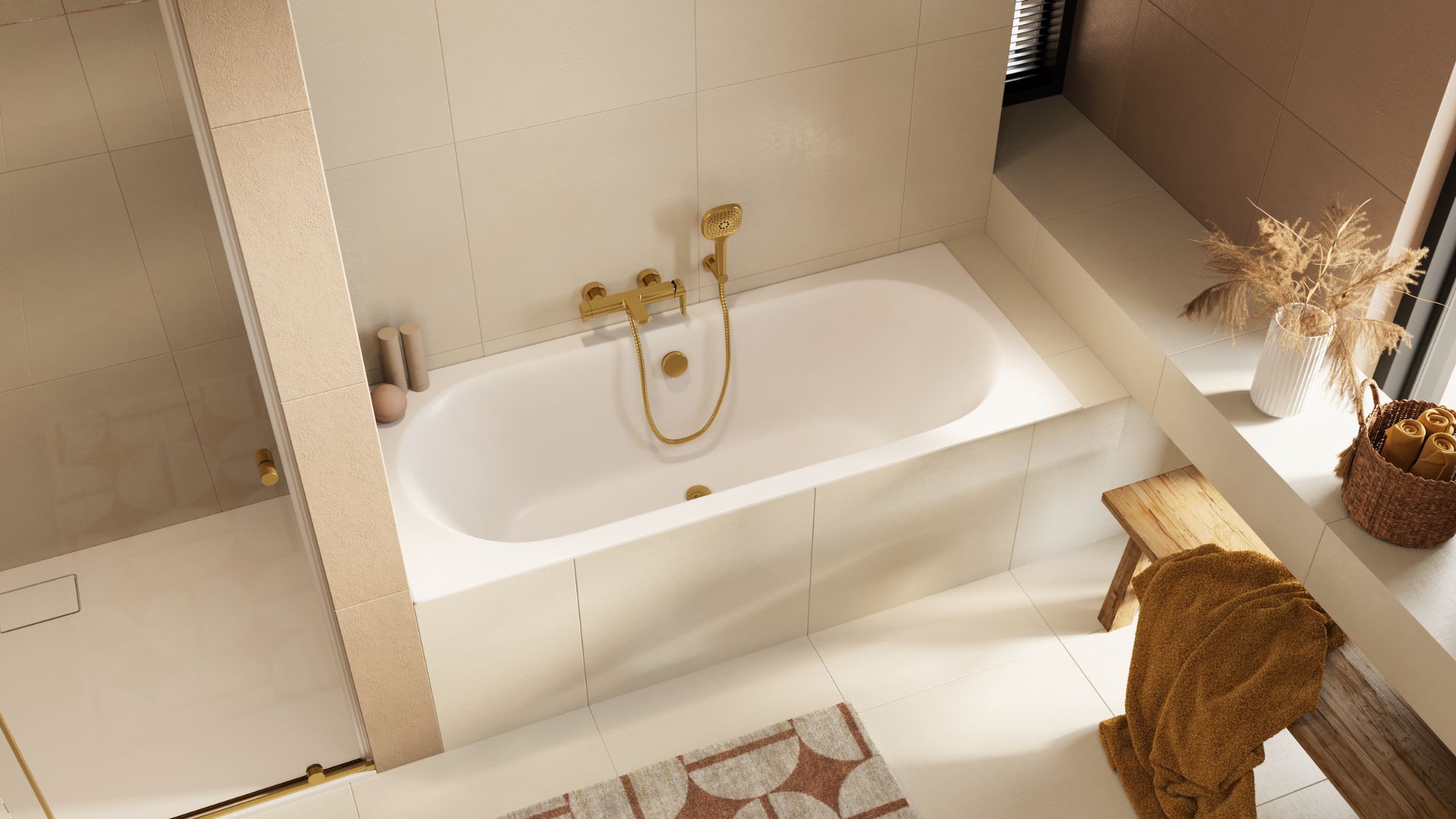 Oceana Slim wanna prostokątna 180X80 cm biały mat wizual2