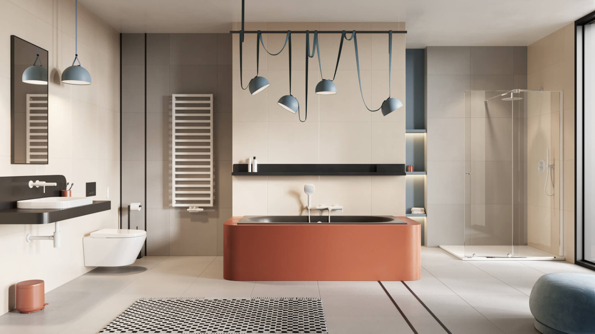 Brego grzejnik łazienkowy 139x50 cm, biały mat