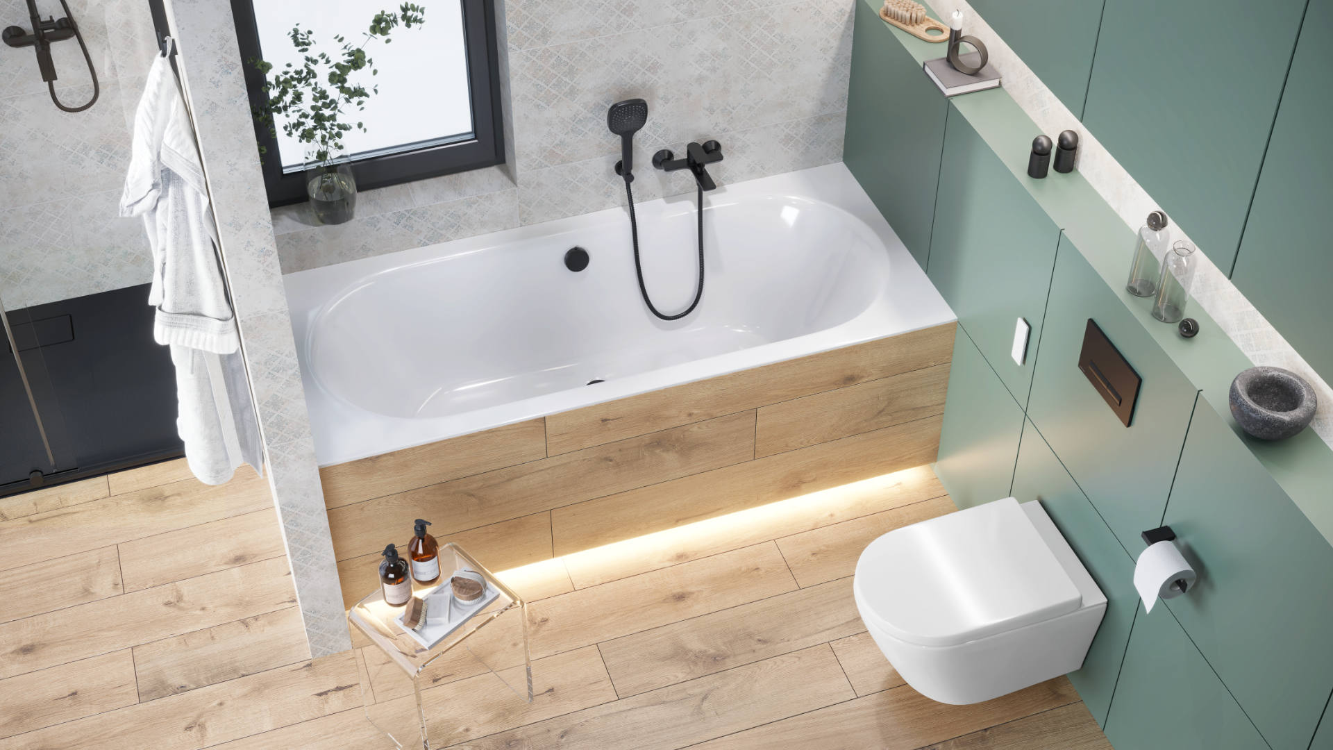 Glad bateria wannowo-prysznicowa, czarny