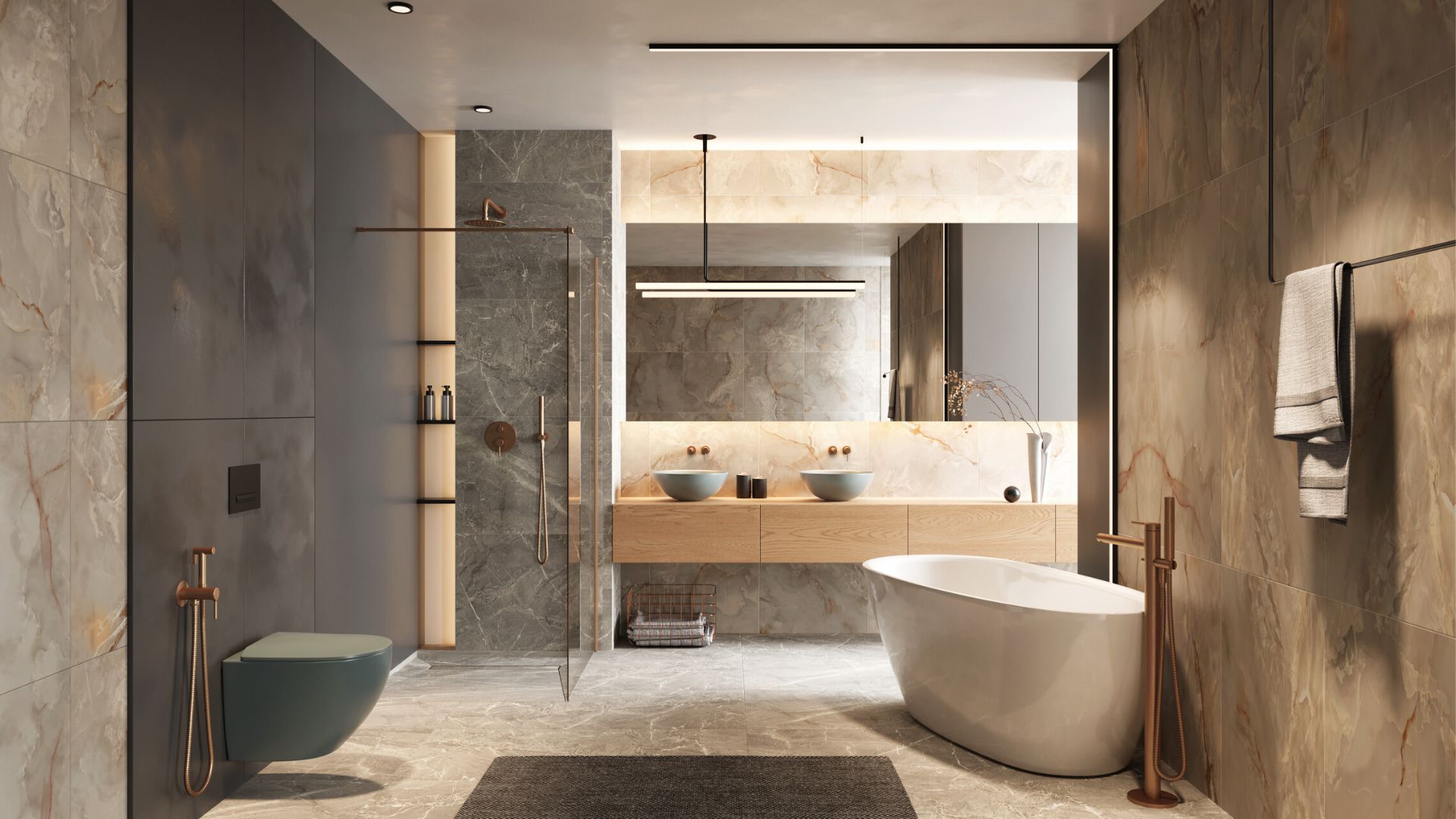 Luqa miska WC 48 cm wisząca bezrantowa, z system spłukiwania Spin 360, z deską wolnoopadającą, mint blue mat