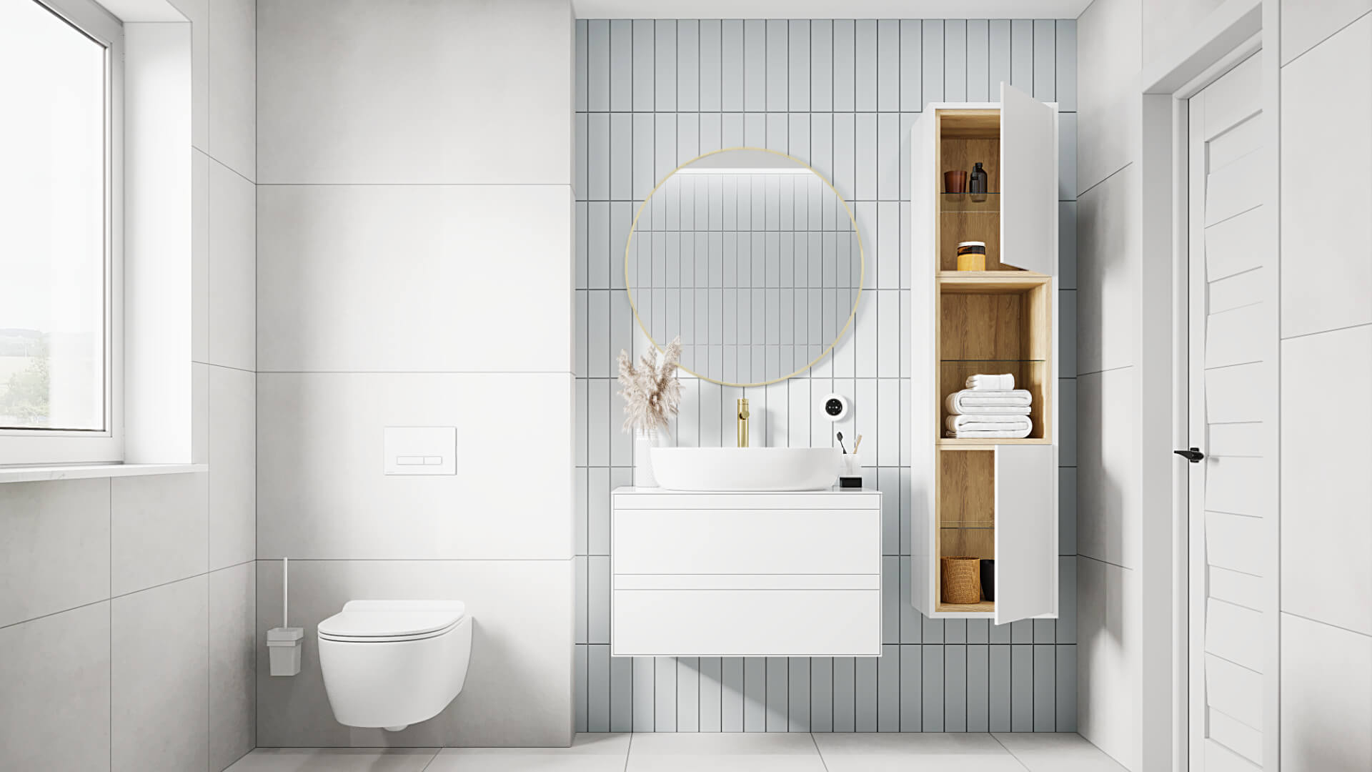 Virro lustro łazienkowe 60 cm okrągłe, złoty szczotkowany