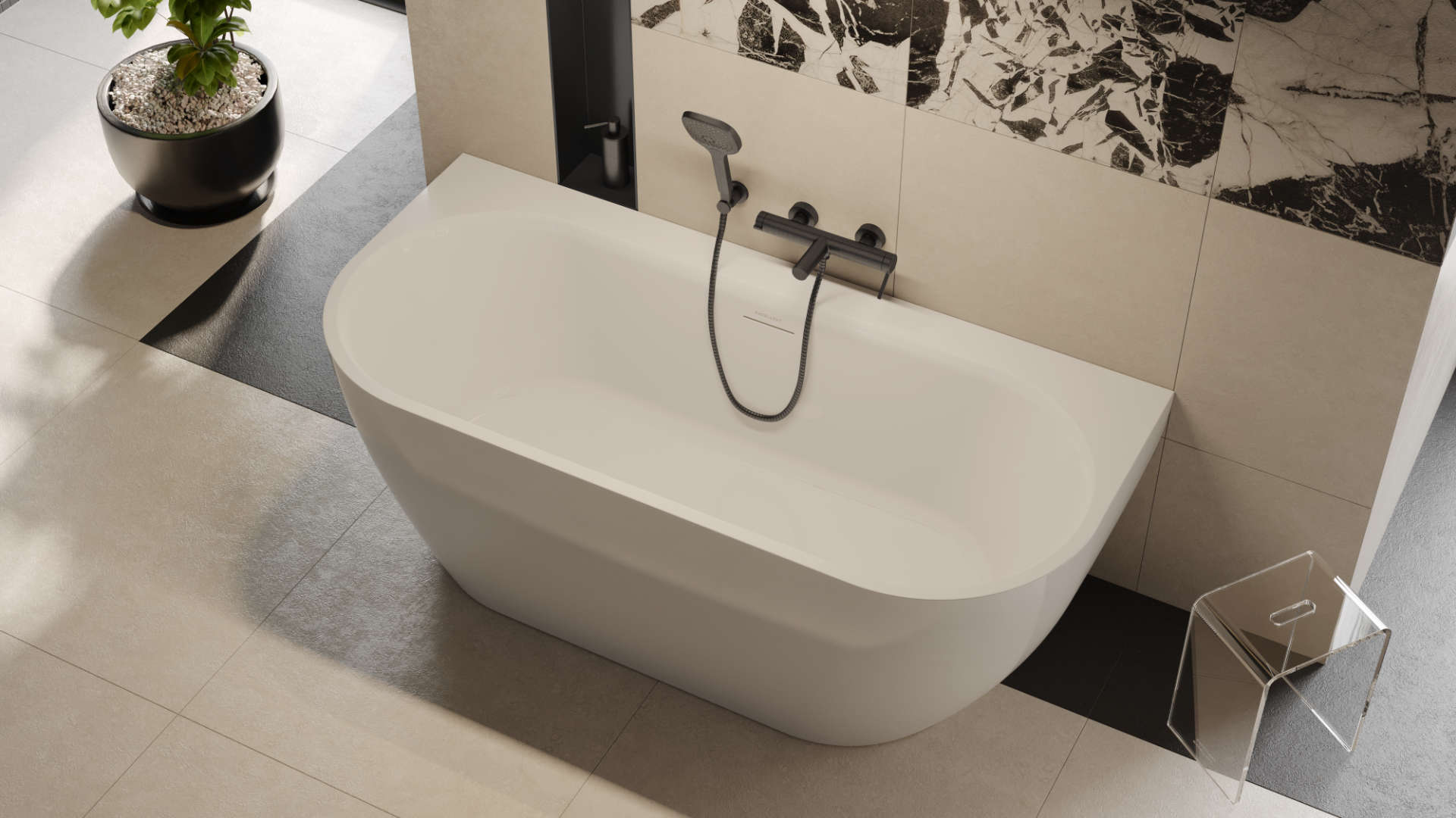 PI bateria wannowo-prysznicowa, grafit szczotkowany wizka