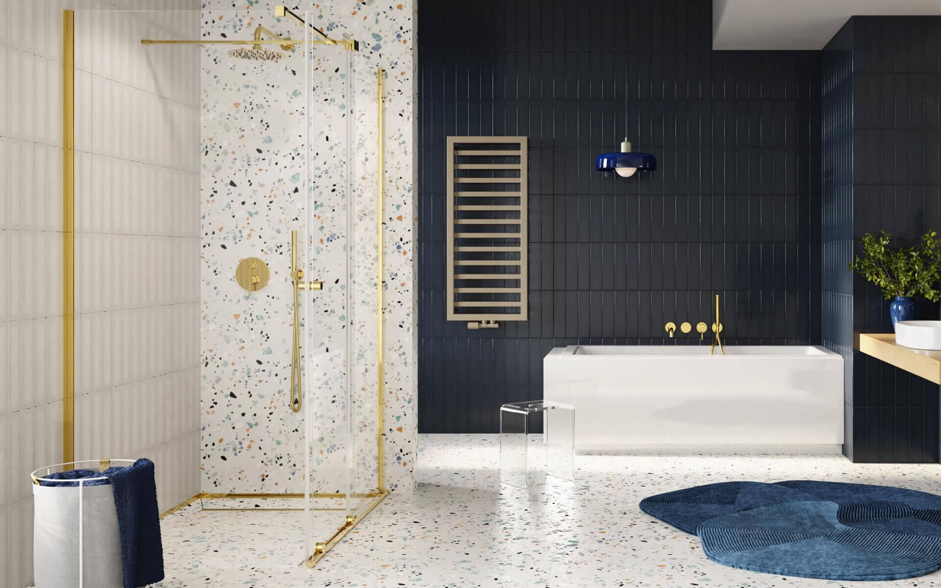 Ortigo kabina prostokątna narożna