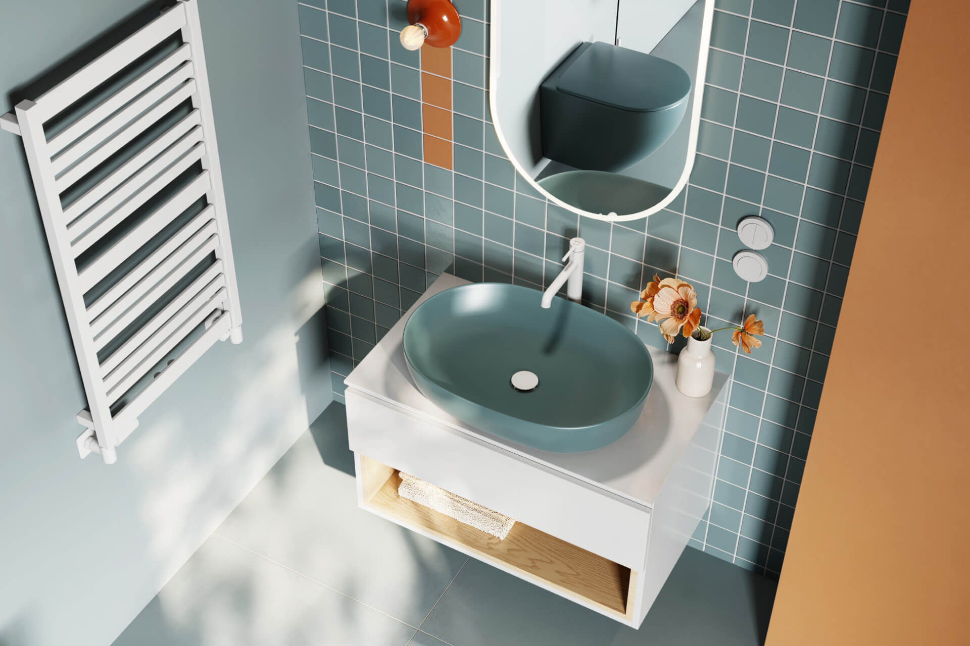 Conti grzejnik łazienkowy 89x50 cm, biały mat