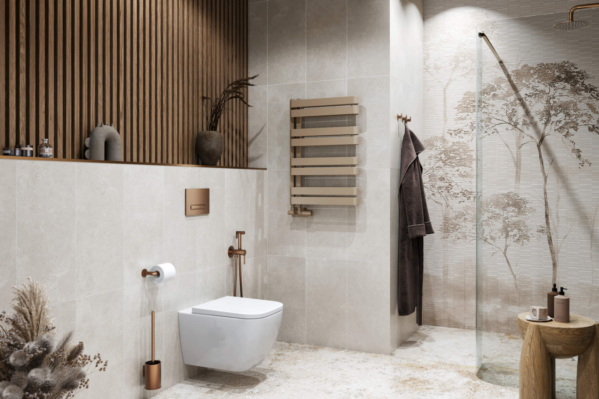 Caldo zestaw maskujący do zaworów grzejnikowych, 1x rozeta podwójna, cappuccino