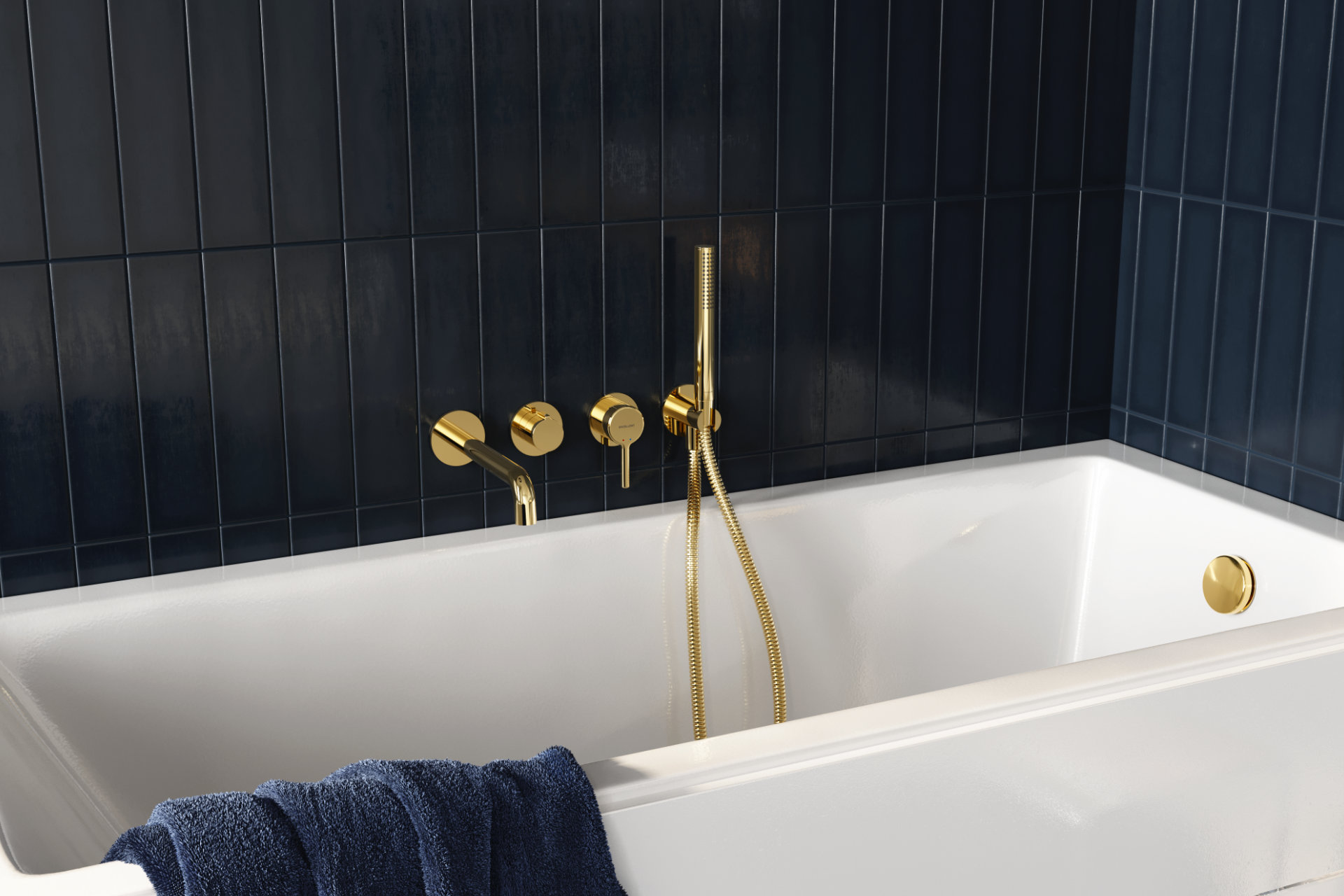 PI Uchwyt na słuchawke prysznicową podtynkowy, złoty połysk, do zestawu z baterią AREX.1240