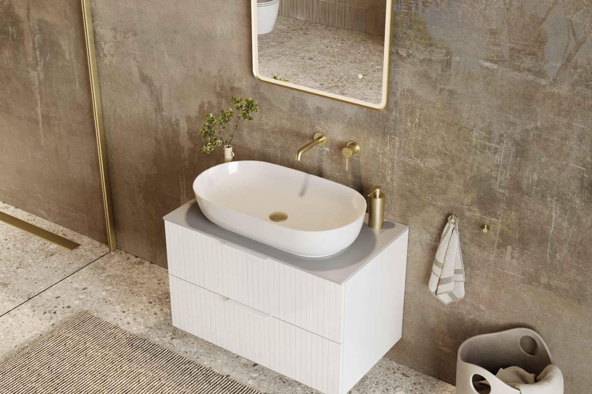 Delta PI bateria umywalkowa podtynkowa, biały mat wizka