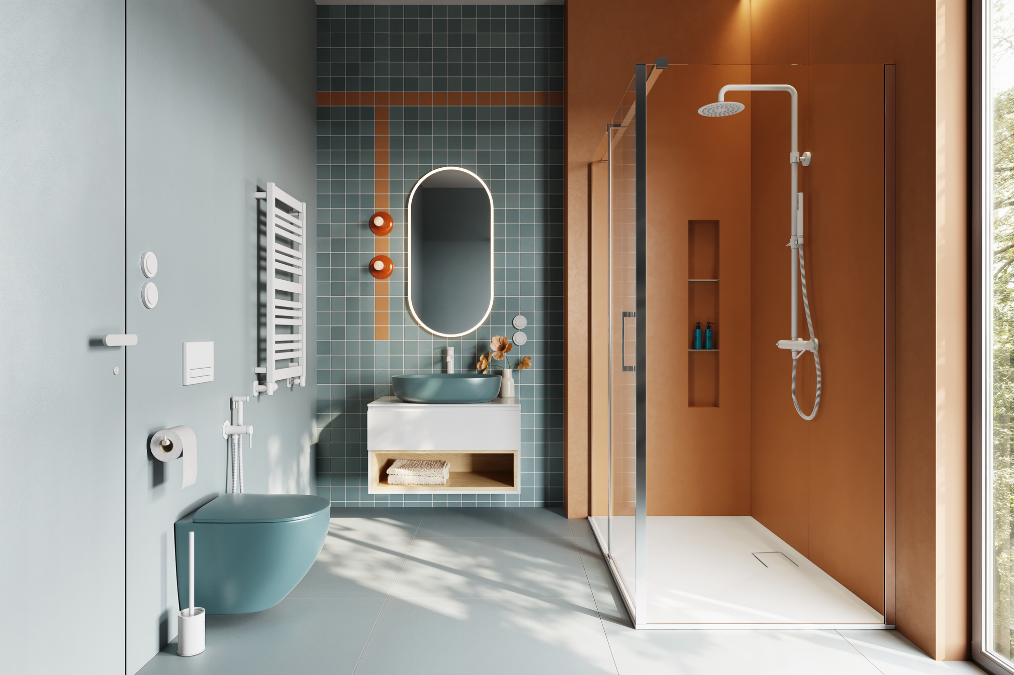 Delta PI bateria umywalkowa stojąca wysoka, biały mat