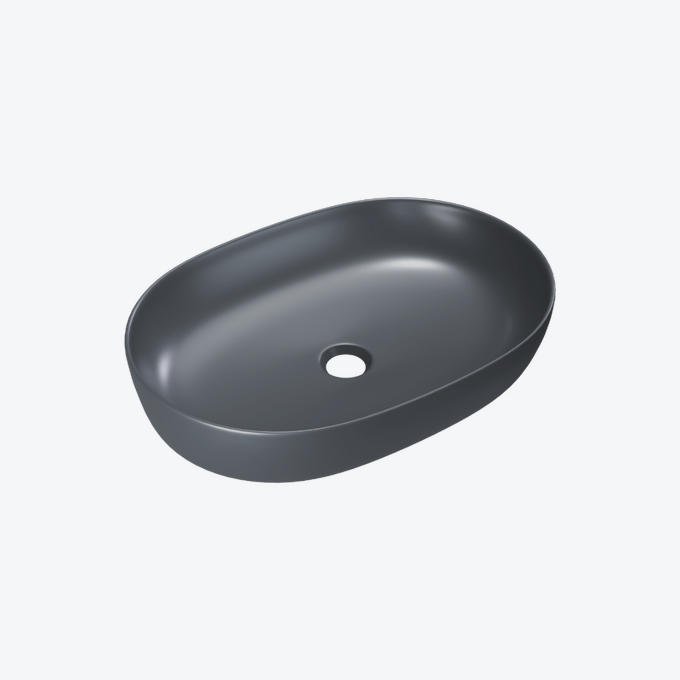 Jima umywalka nablatowa 61x41 cm owalna, grafit mat