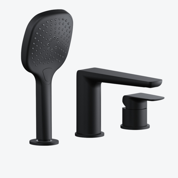Clever 2.0 bateria wannowa 3 otworowa, czarny soft