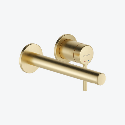 PI bateria umywalkowa podtynkowa komplet, złoty szczotkowany