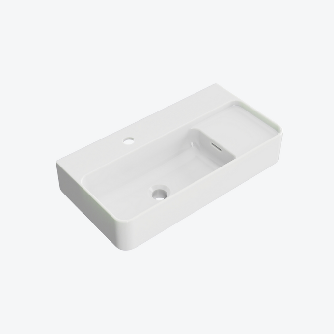 Ness umywalka wisząca/nablatowa 60x31 cm prostokątna z otworem na baterię,biały połysk