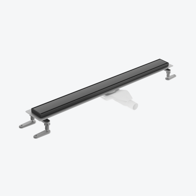 Stilio odpływ liniowy 60 cm z kołnierzem ruszt dekoracyjny, czarny mat