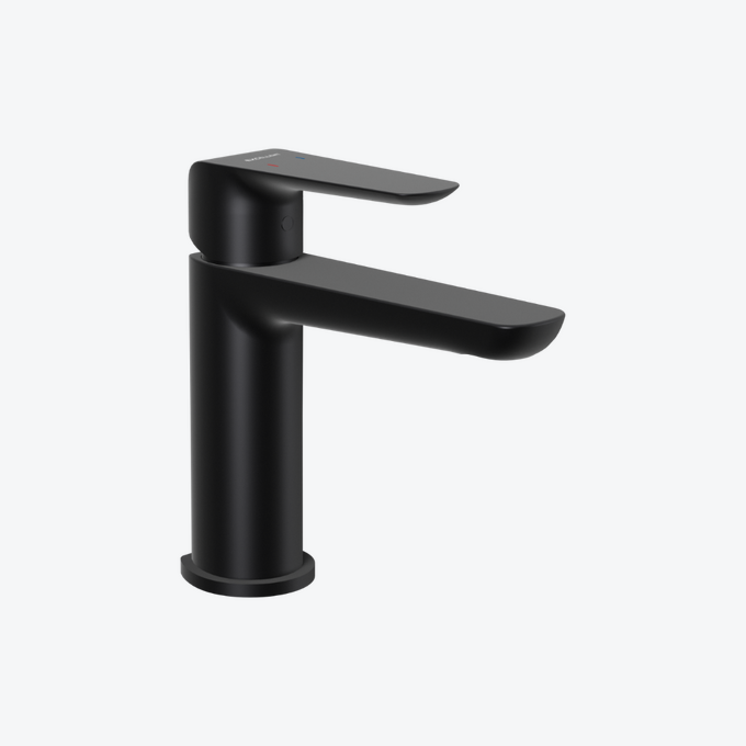 Clever 2.0 upright washbasin faucet, black soft
